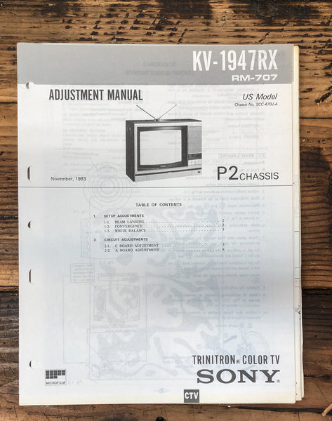 Sony KV-1947RX TV  Adjustment Manual *Original* #2