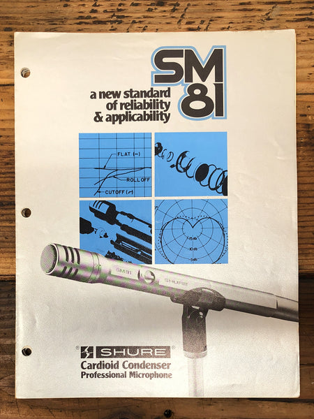 Shure  SM81 Microphone 5 pg Foldout Dealer Brochure *Orig*