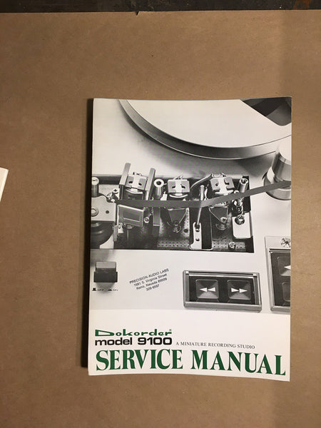 Dokorder Model 9100 Reel to Reel Service Manual *Original*