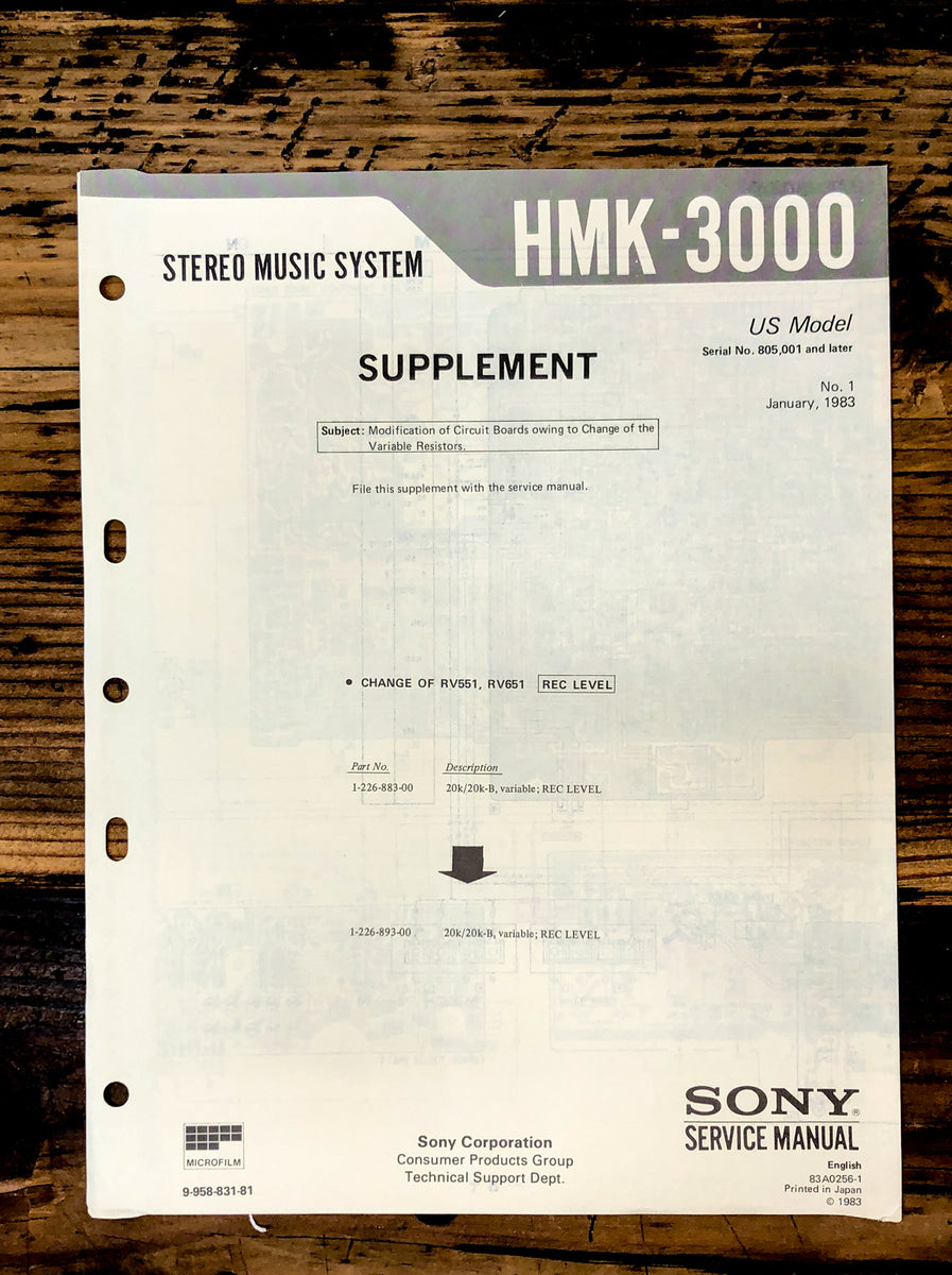 Stereo Service Manual *Original* – Vintage Audio Store - Vintage ...