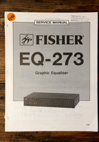 Fisher EQ-273 Equalizer Service Manual *Original*