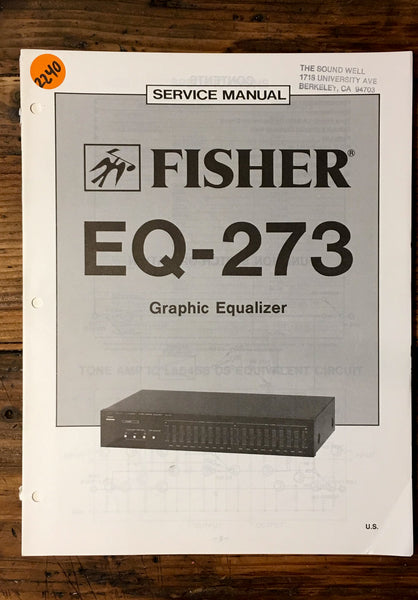 Fisher EQ-273 Equalizer Service Manual *Original*