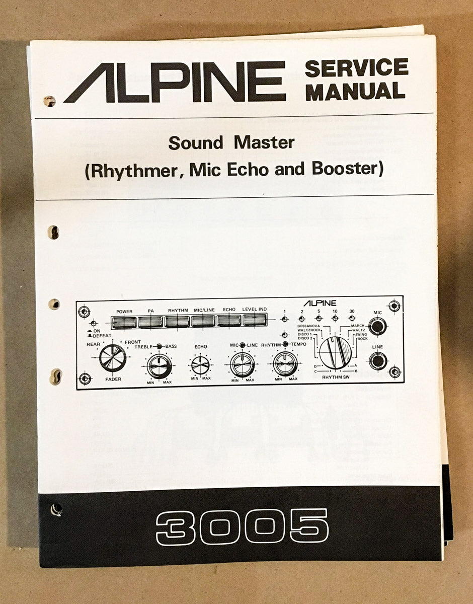 Alpine Model 3005 Sound Master Service Manual *Original*