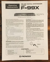 Pioneer F-99X Tuner  Owners / Instruction Manual *Original