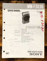 Sony WM-F3030 Radio Cassette  Service Manual *Original*