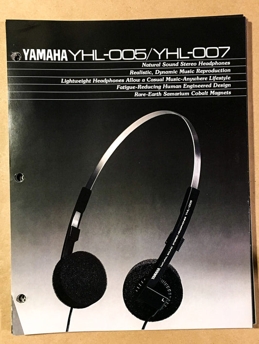 Yamaha YHL-005 YHL-007 Headphones  Dealer Brochure *Original*