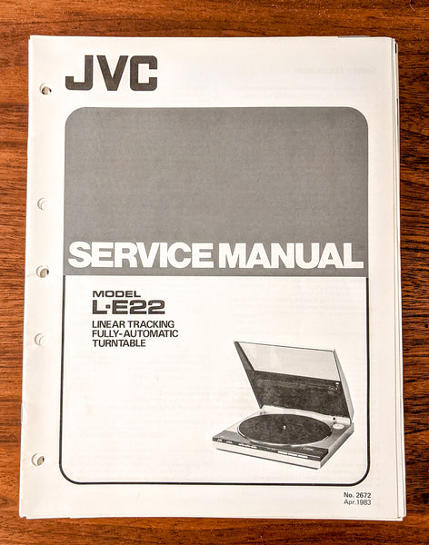 JVC L-E22 Record Player / Turntable Service Manual *Original*
