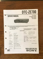 Sony DTC-ZE700 DAT Tape Deck  Service Manual *Original*