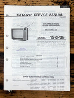 Sharp 19KP35 TV / Television Service Manual *Original*
