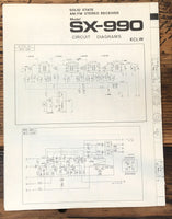 Pioneer SX-990 Receiver Large Fold Out Schematic *Original*