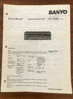 Sanyo RD W589 Cassette Deck Service Manual *Original*