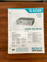 Sony TA-AX500 Amplifier Service Manual *Original*