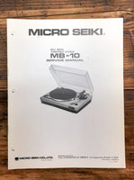 Micro Seiki MB-10 Record Player / Turntable  Service Manual *Original*