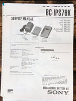 Sony BC-IPS76K Battery Kit  Service Manual *Original*