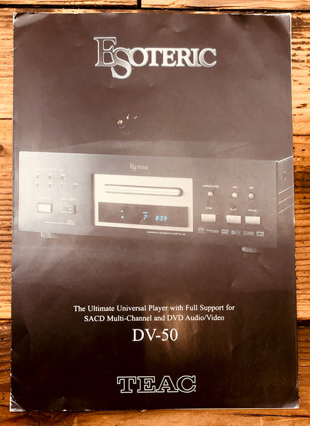 Teac DV-50 Esoteric DVD Audio / Video 5 pg Dealer Brochure *Orig*