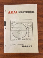 Akai AP-Q310 Record Player Turntable Service Manual *Original*