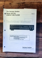HK Harman Kardon HD7725 HD-7725 CD Player Service Manual *Original*