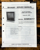 Sharp 30MD877 TV / Television Service Manual *Original*