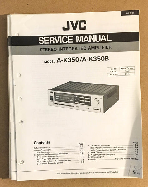 JVC A-K350 A-K350B Amplifier  Service Manual *Original*