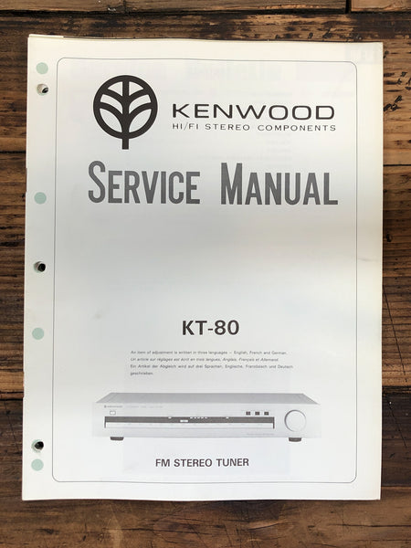 Kenwood KT-80 Tuner  Service Manual *Original*