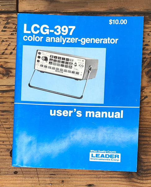 Leader LCG-397 Color Analyzer / Generator Owner / User Manual *Original*