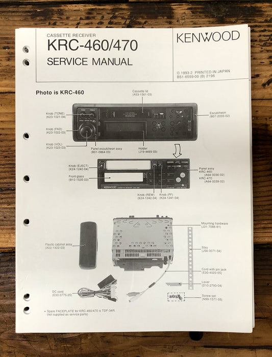 Kenwood KRC-460 KRC-470 Car Radio  Service Manual *Original*