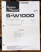 Pioneer S-W1000 Speaker  Service Manual *Original*