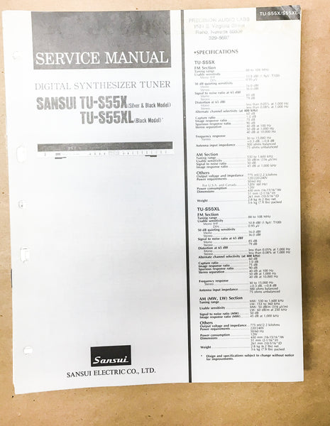 Sansui TU-S55X TU-S55XL Tuner Service Manual *Original*