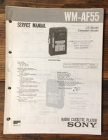 Sony WM-AF55 Cassette Service Manual *Original*