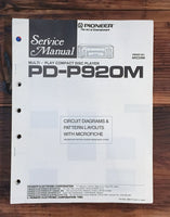 Pioneer PD-P920M CD Player 1 Service Manual *Original*