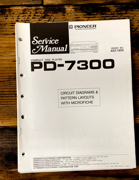 Pioneer PD-7300 CD Player  Service Manual *Original*