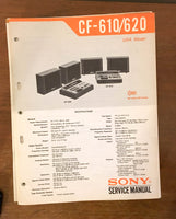 Sony CF-610 CF-620 RADIO CASSETTE  Service Manual *Original* #1