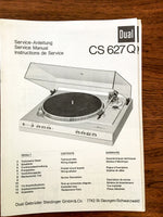 Dual CS 627 Q Record Player / Turntable Service Manual *Original*