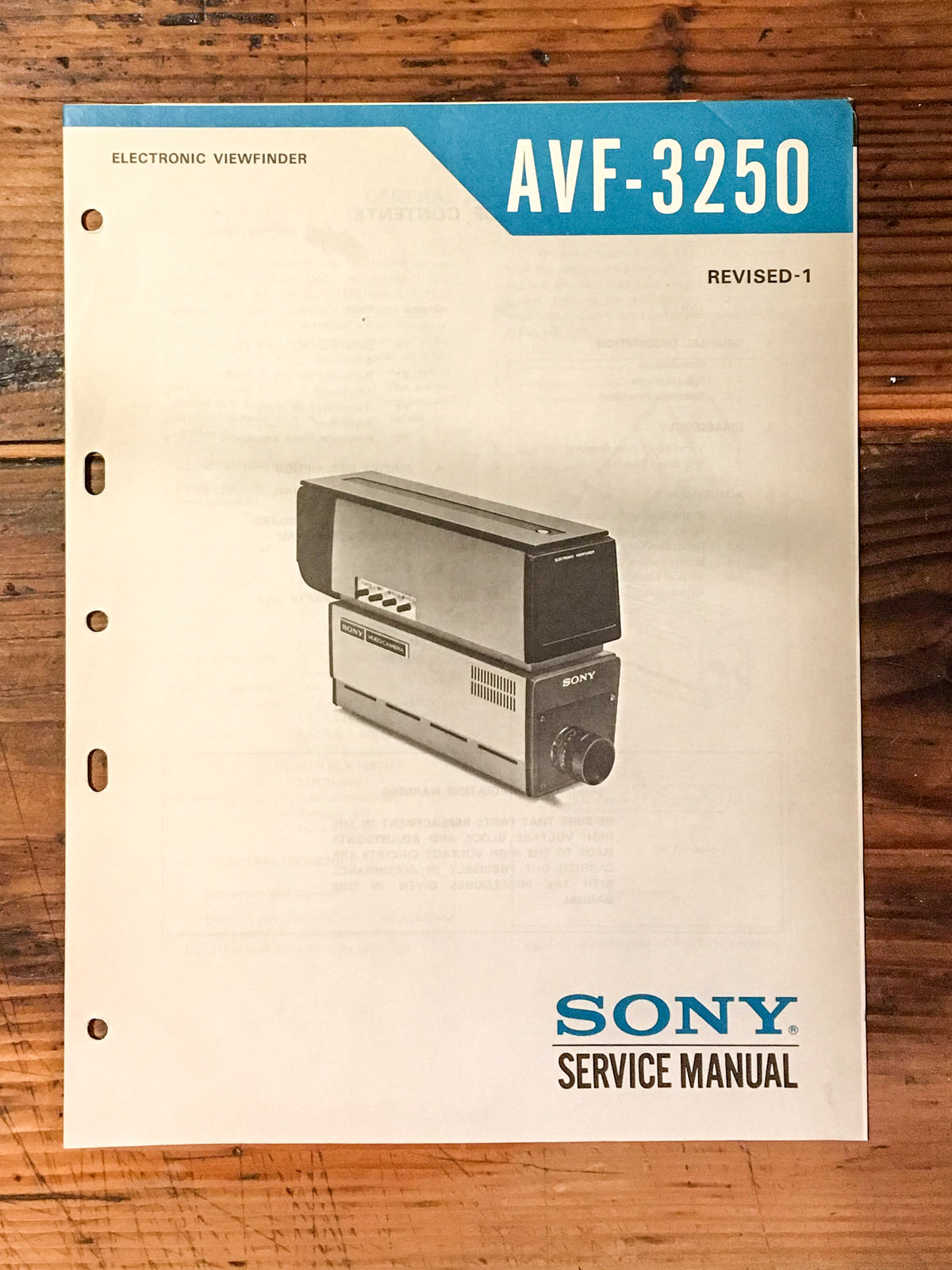 Sony AVF-3250 Viewfinder Service Manual *Original*