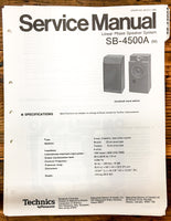 Technics SB-4500A Speaker  Service Manual *Original*