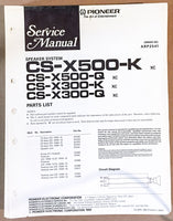 Pioneer CS-X500-K CS-X300 SPEAKER Service Manual *Original*