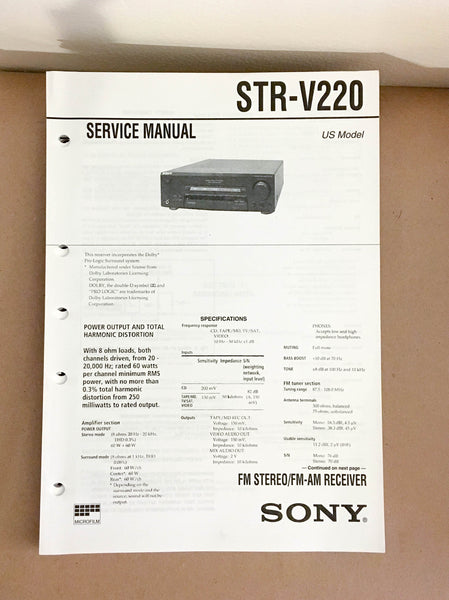 Sony STR-V220 Receiver  Service Manual *Original*