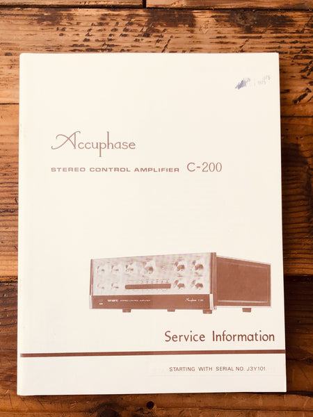 Accuphase C-200 Preamp / Preamplifer  Service Manual *Original*