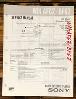 Sony WM-AF62 WM-BF62   Service Manual *Original*