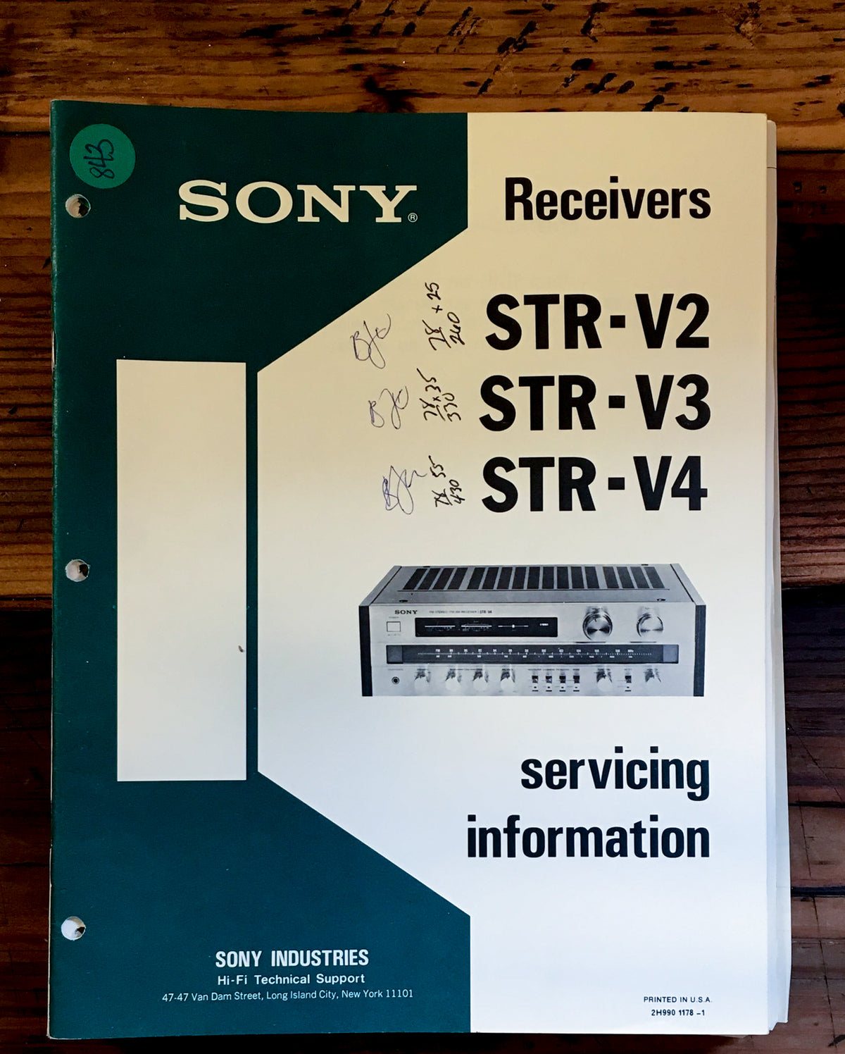 Sony STR-V2 STR-V3 STR-V4 Receiver Service Manual *Original*