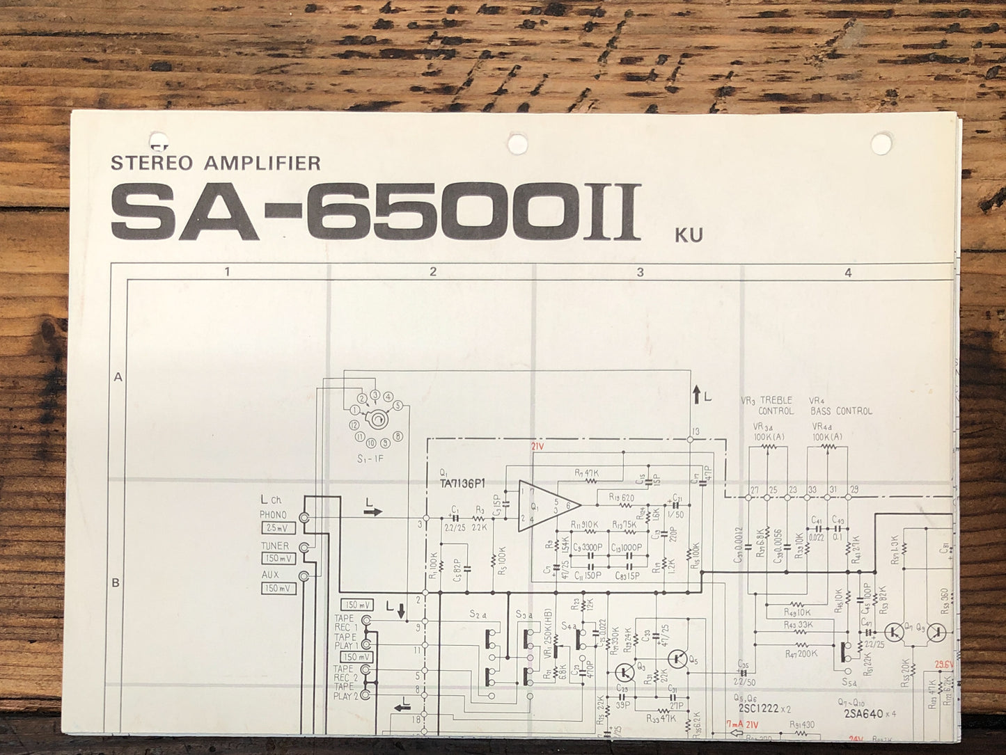 Pioneer SA-6500 II KU Amplifier  Service Manual *Original*