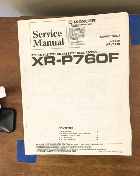 Pioneer XR-P760F Stereo System Service Manual *Original* #2