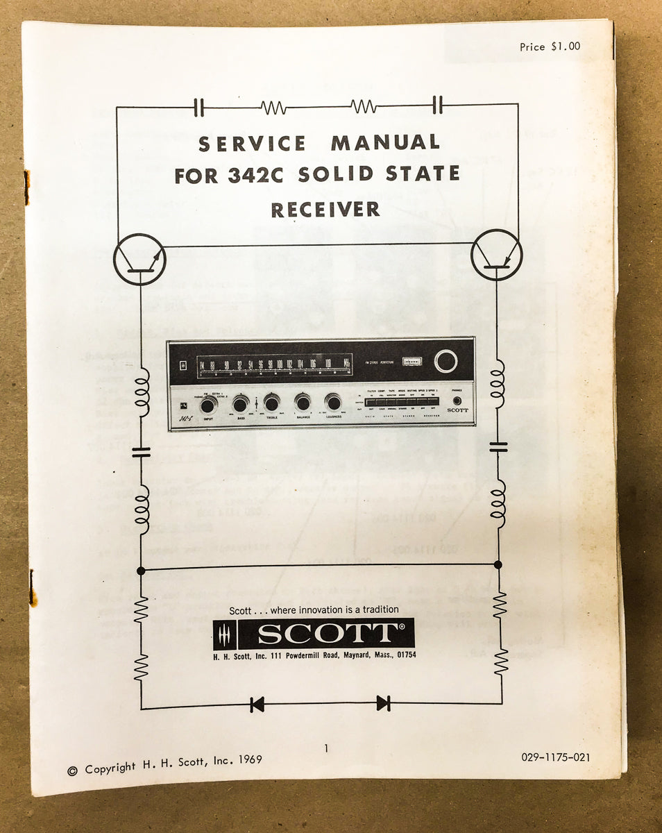H.H. Scott Model 342C Service Bulletin *Original* – Vintage Audio Store ...