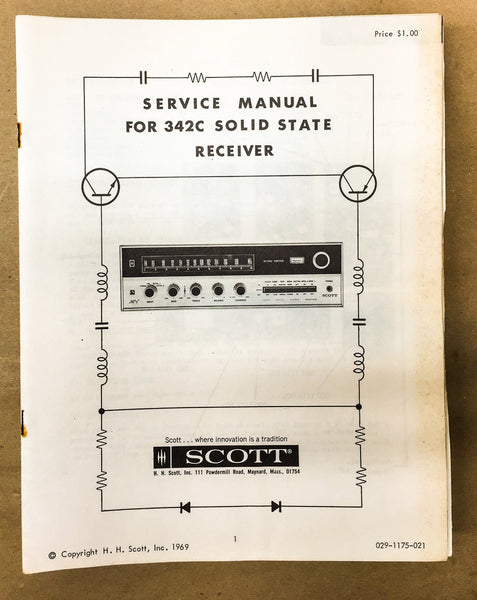 H.H. Scott Model 342C  Service Bulletin *Original*