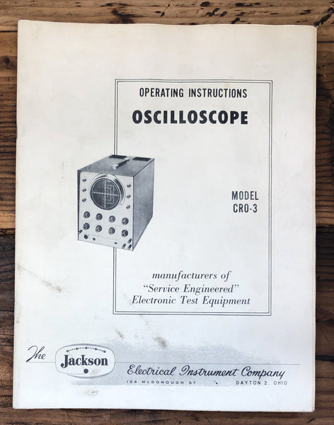Jackson CRO-3 Oscilloscope  Owners / User Manual *Original*