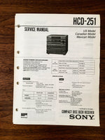 Sony HCD-251 CD Receiver Service Manual *Original*