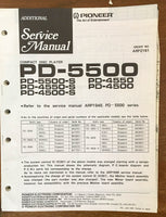 Pioneer PD-5500 PD-4500 -S CD Player Service Manual Notice *Original*