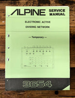 Alpine Model 3654 Dividing Network Temp. Service Manual *Original*