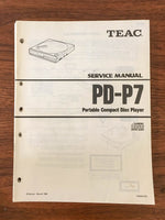Teac PD-P7 CD PLAYER Service Manual *Original*