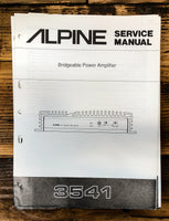 Alpine Model 3541 Power Amplifier  Service Manual *Original*